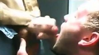 Sucking in a public restroom